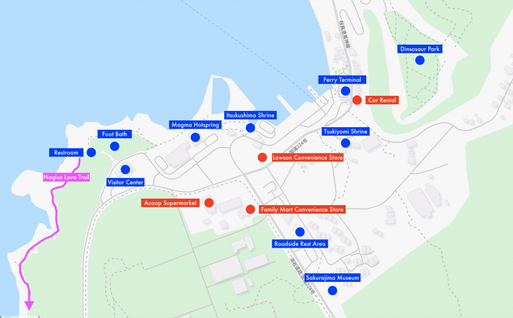 Map of Sakurajima Port Area