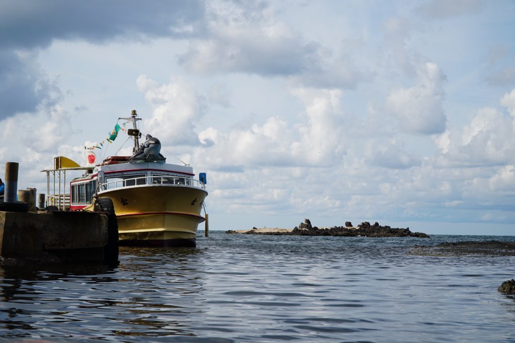Sightseeing boat at Ganmon, Not Kongo Coast