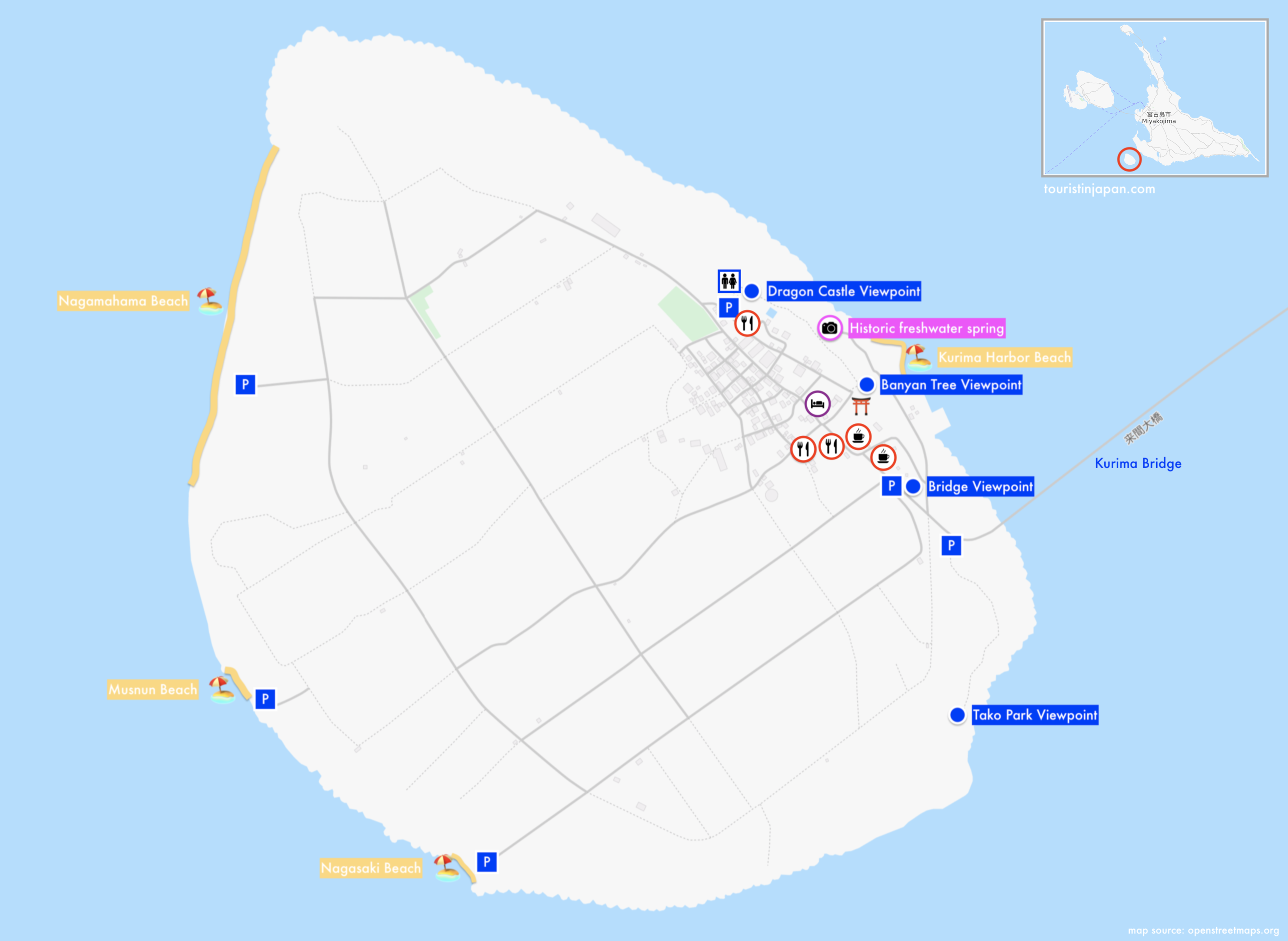 Kurima Island tourist map. map source: openstreetmaps.org